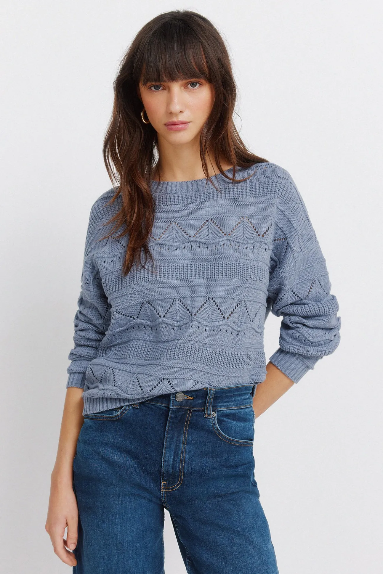 Pull pointelle en maille