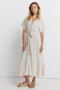 Robe chemise à rayures