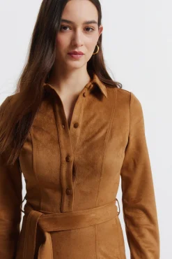 Robe chemise courte en daim