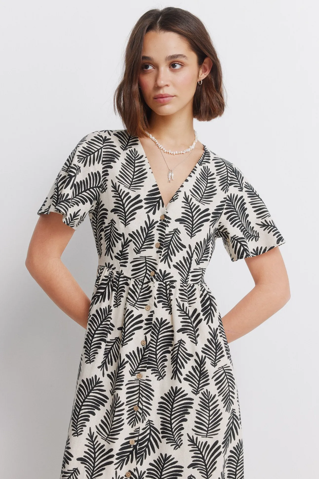 Robe chemise midi imprimée