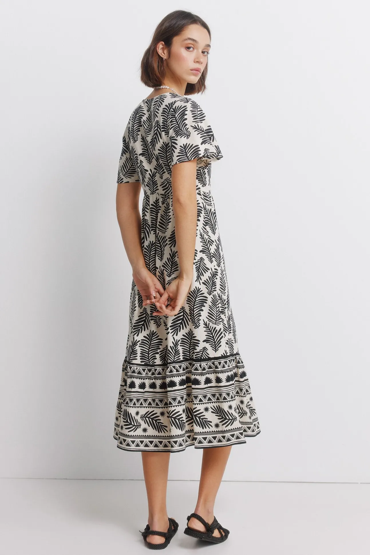 Robe chemise midi imprimée