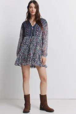 Robe courte en gaze &agrave; sequins
