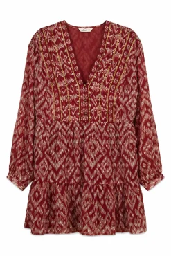 Robe courte en gaze &agrave; sequins