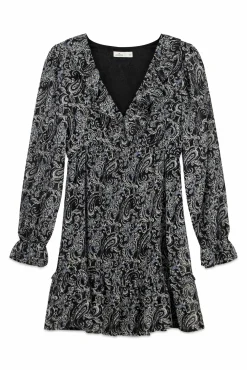 Robe courte imprimée manches longues