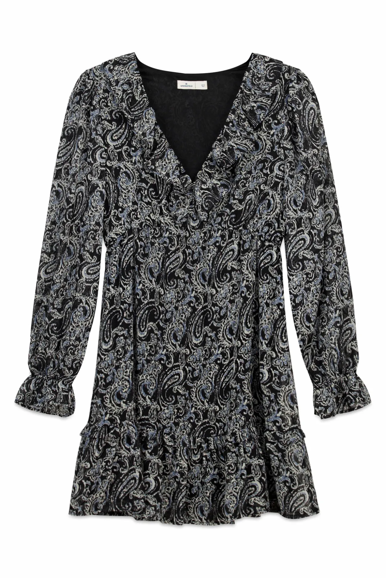 Robe courte imprimée manches longues