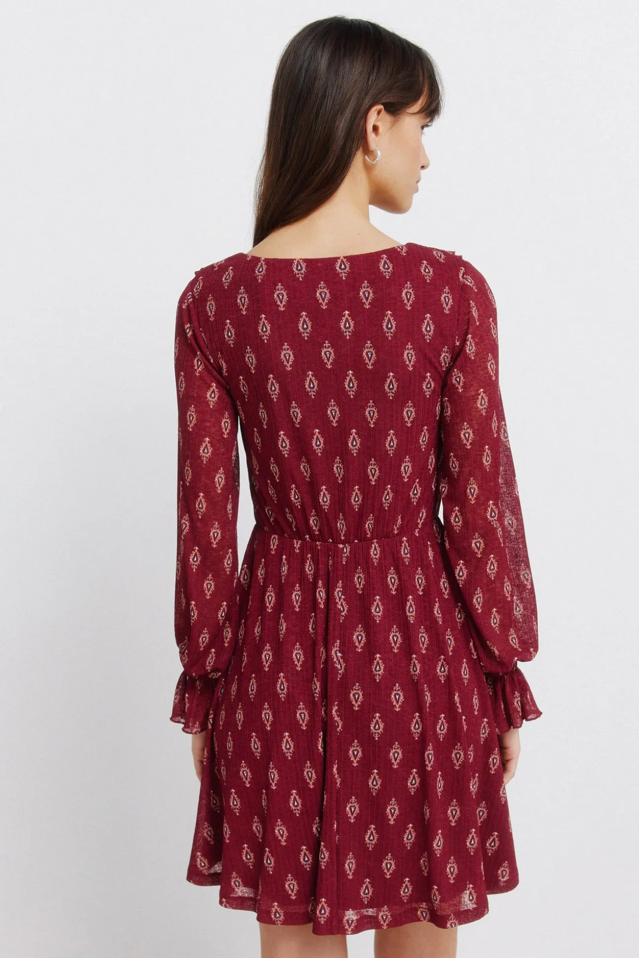 Robe courte imprimée à volants