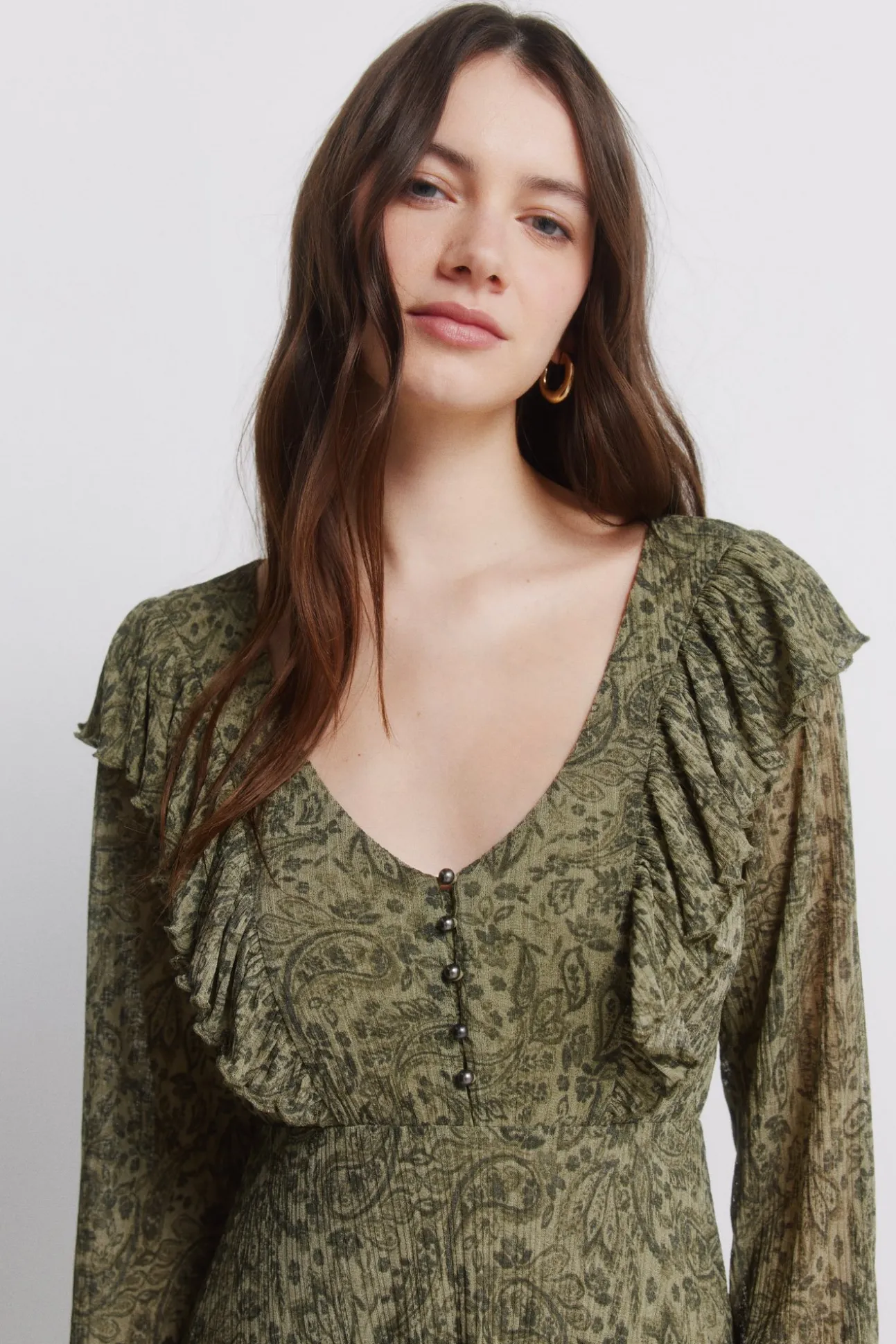 Robe imprimée verte