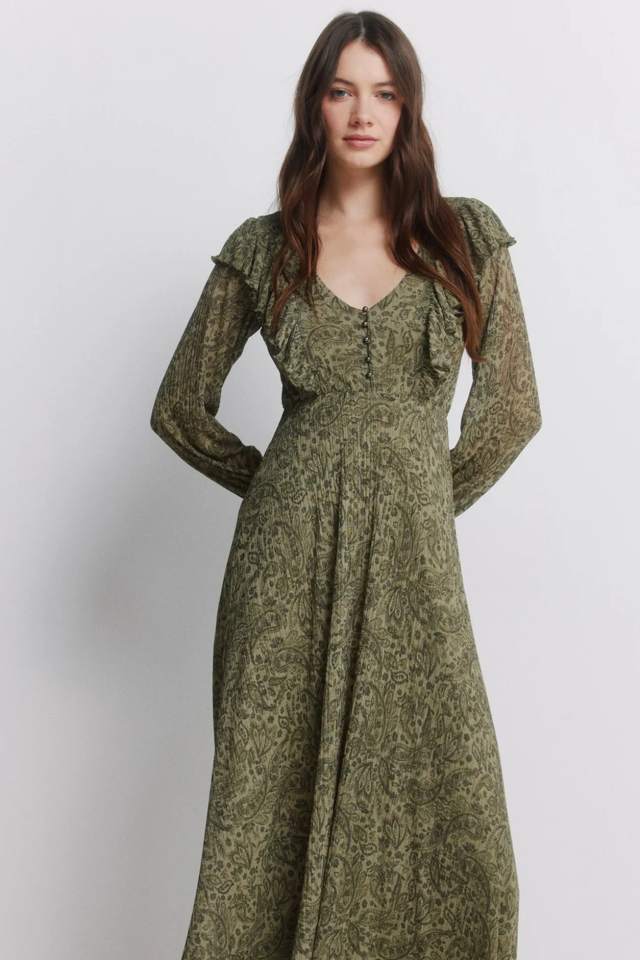 Robe imprimée verte