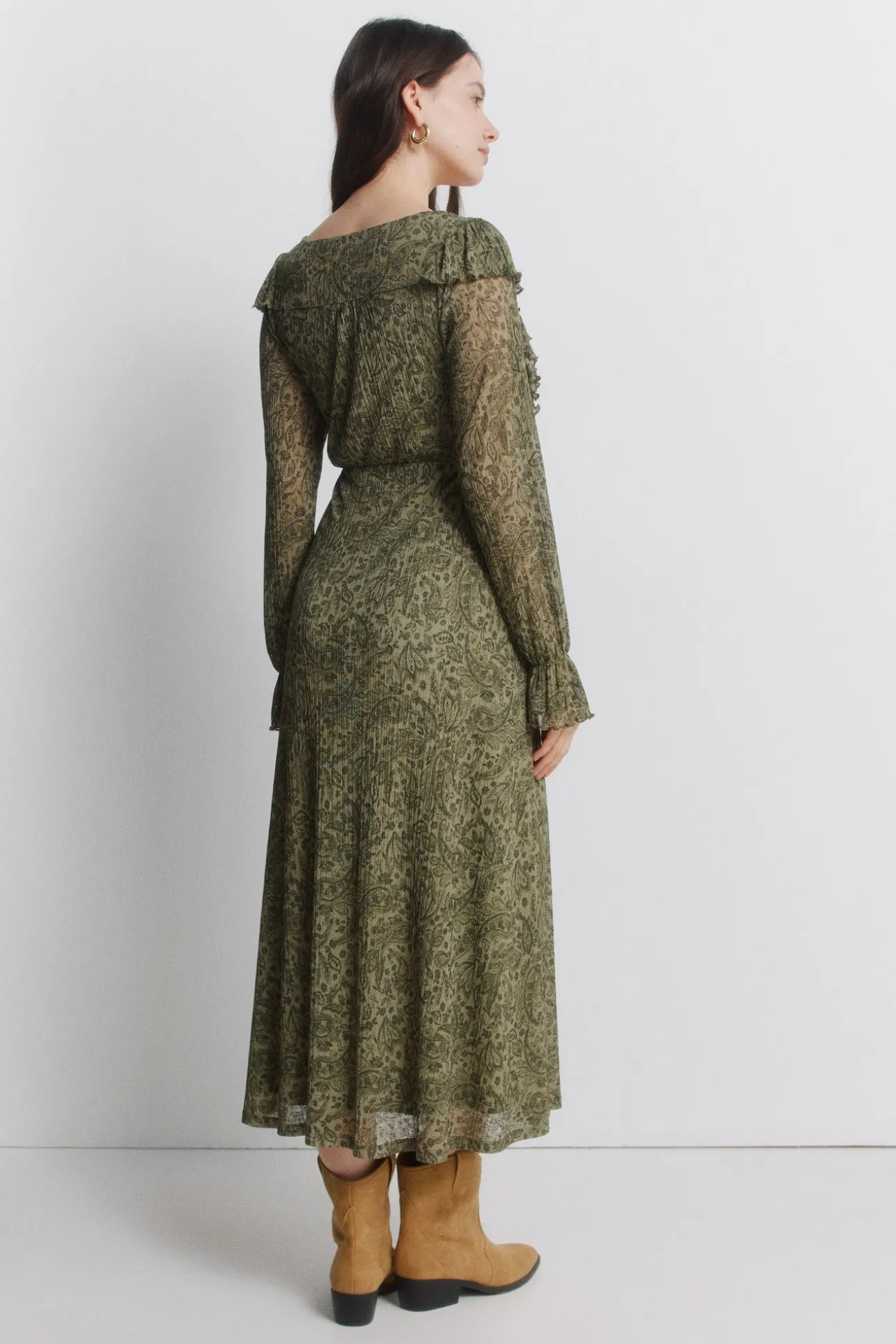 Robe imprimée verte