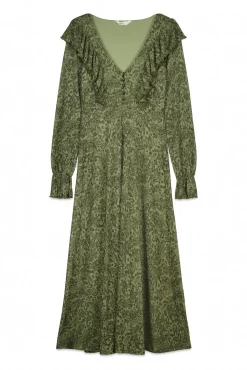 Robe imprimée verte
