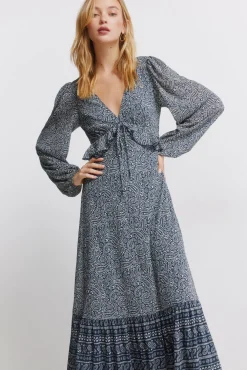 Robe midi à volant