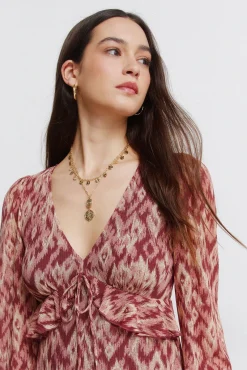 Robe midi à volant