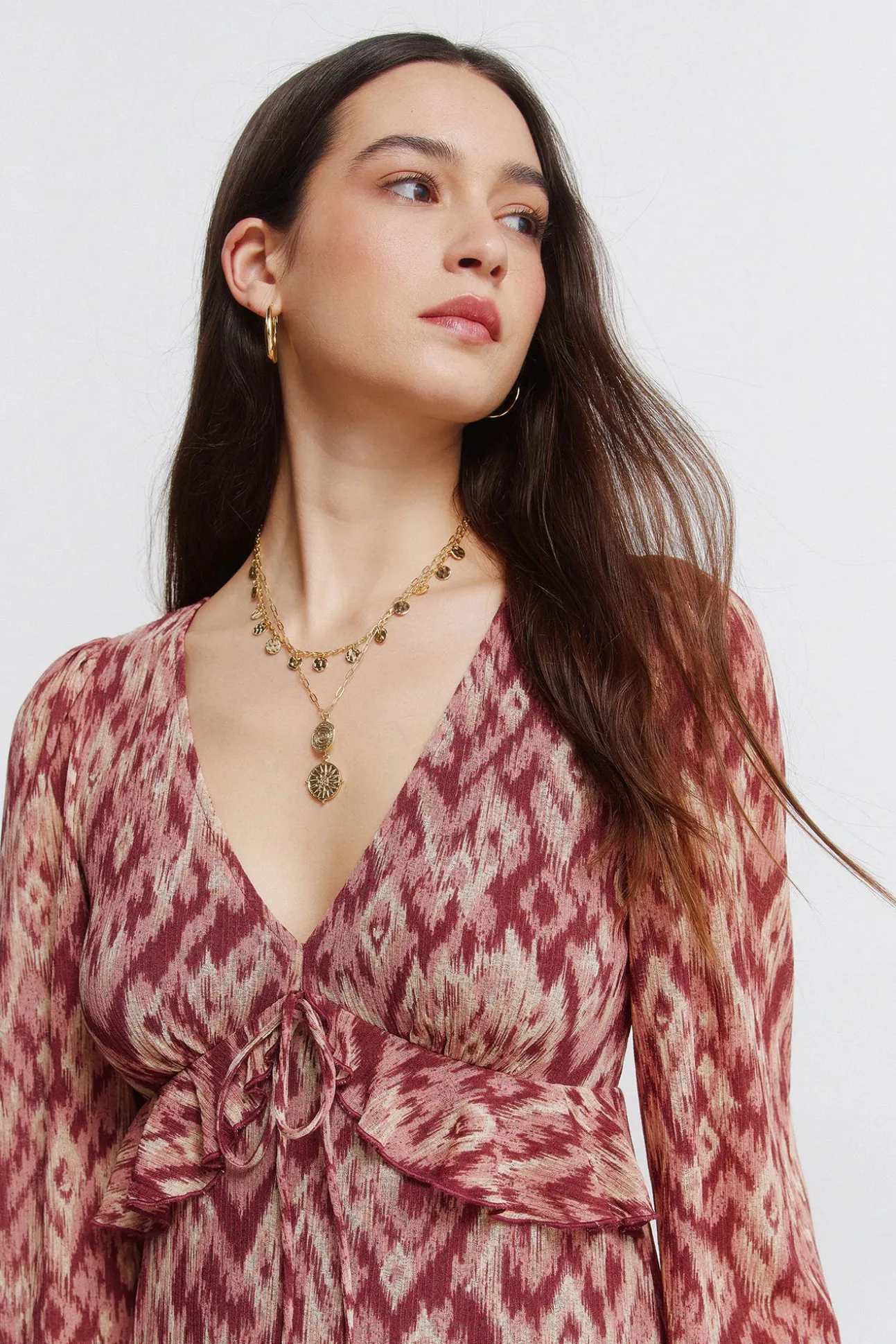 Robe midi à volant