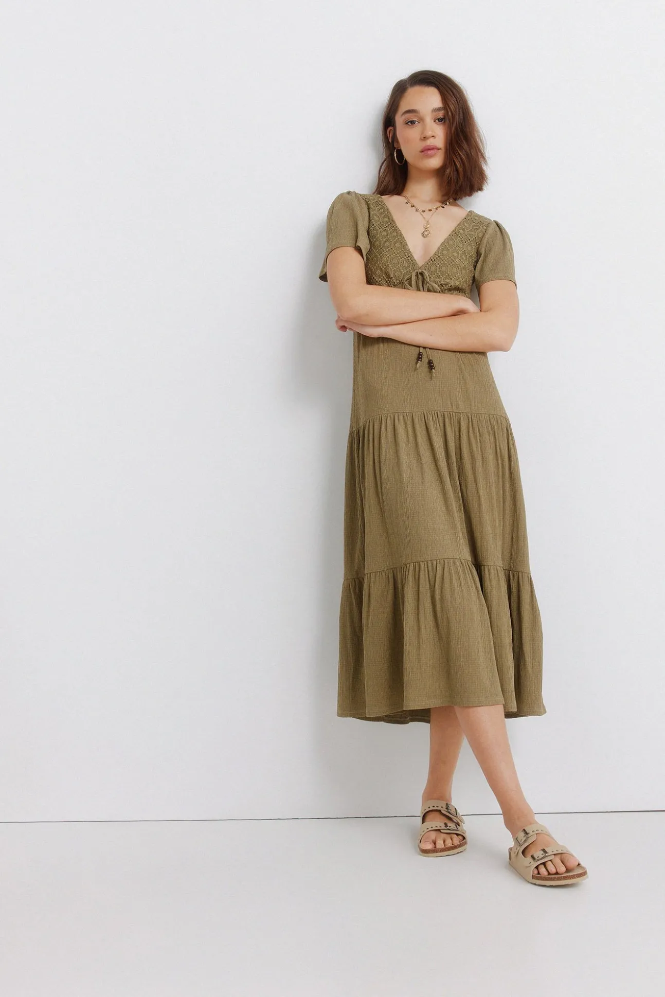 Robe midi à volants