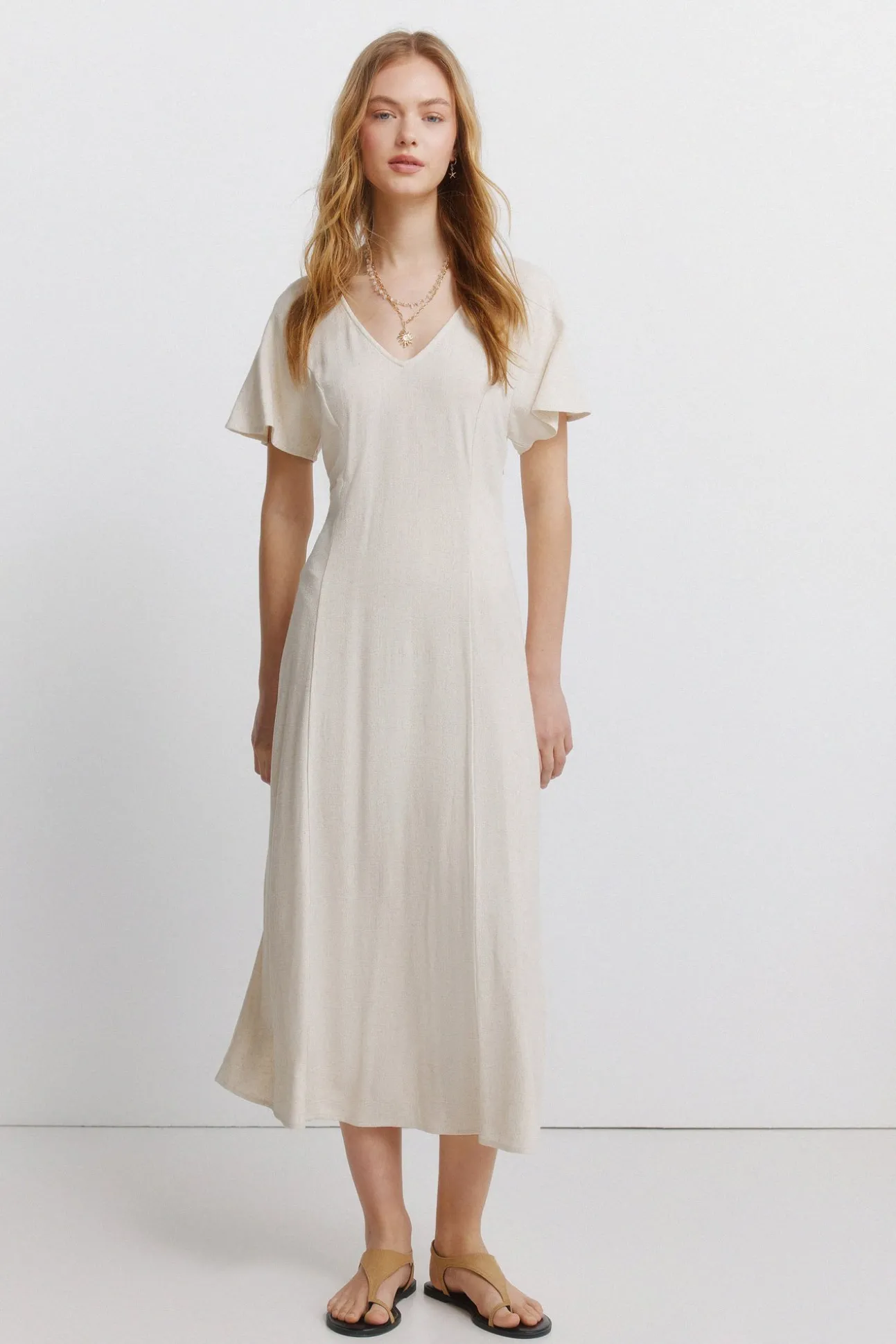 Robe midi dos croisé