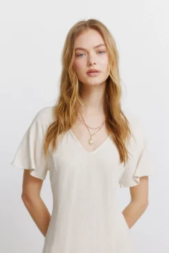 Robe midi dos croisé