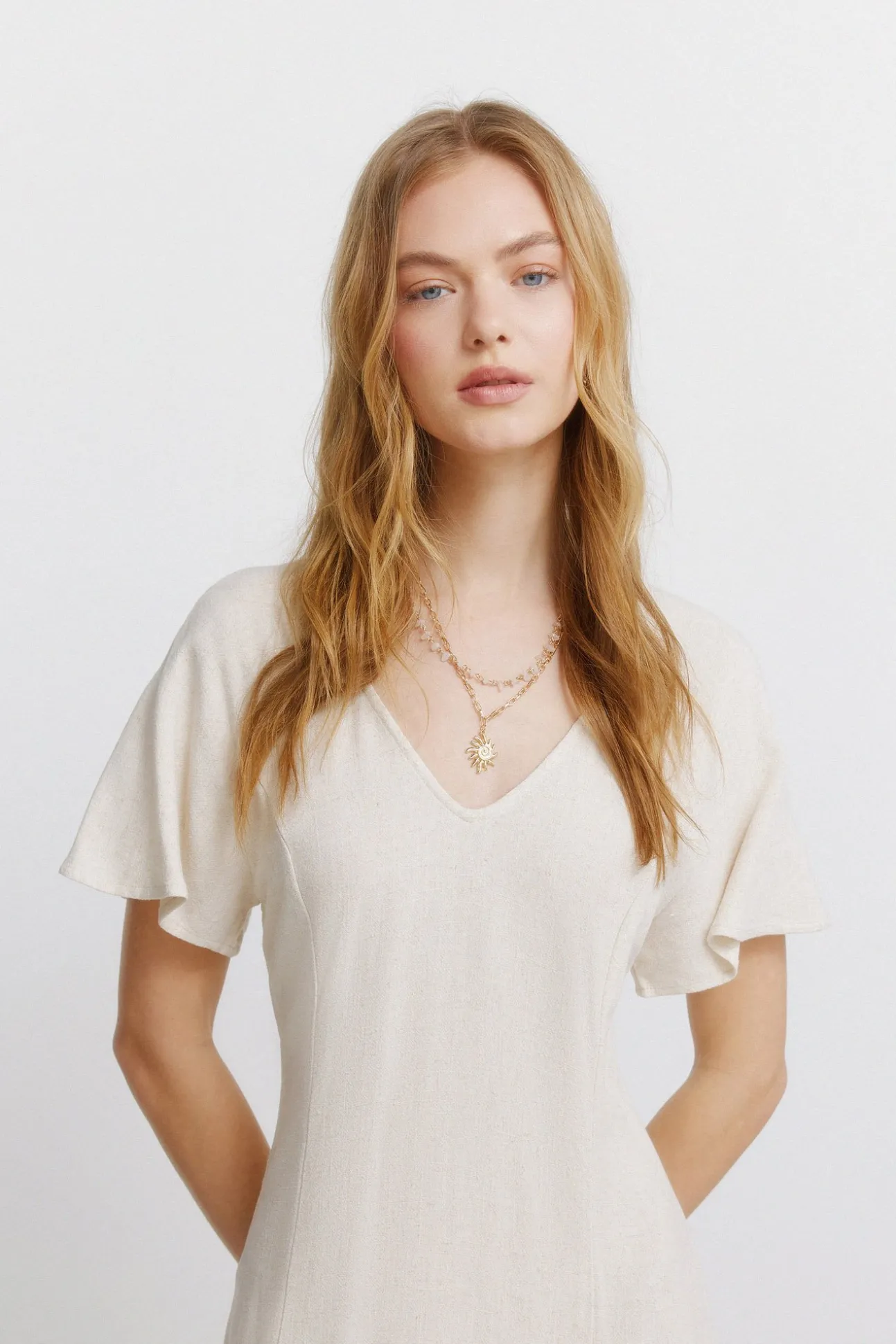 Robe midi dos croisé