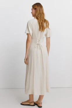 Robe midi dos croisé