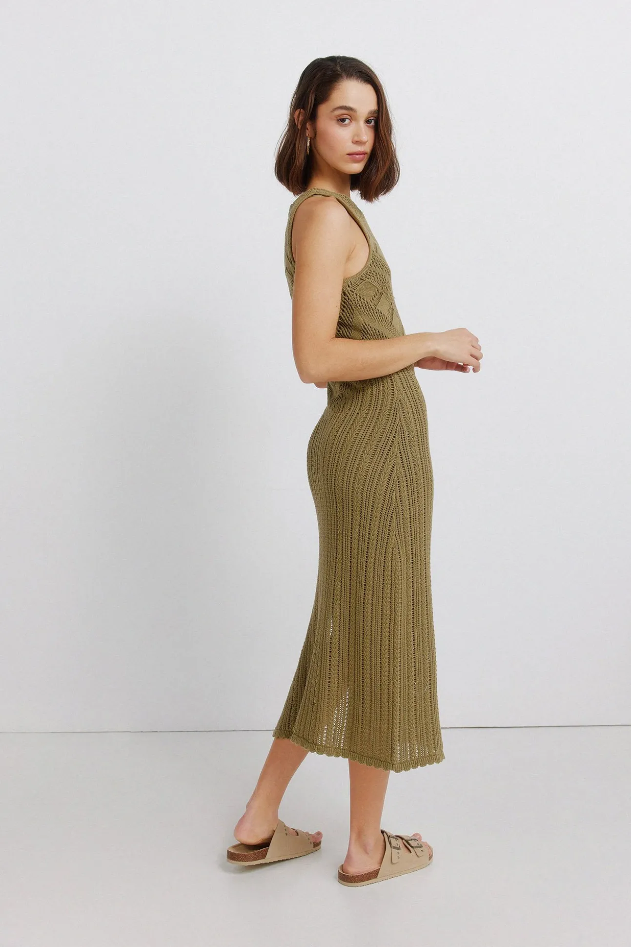 Robe midi en pointelle
