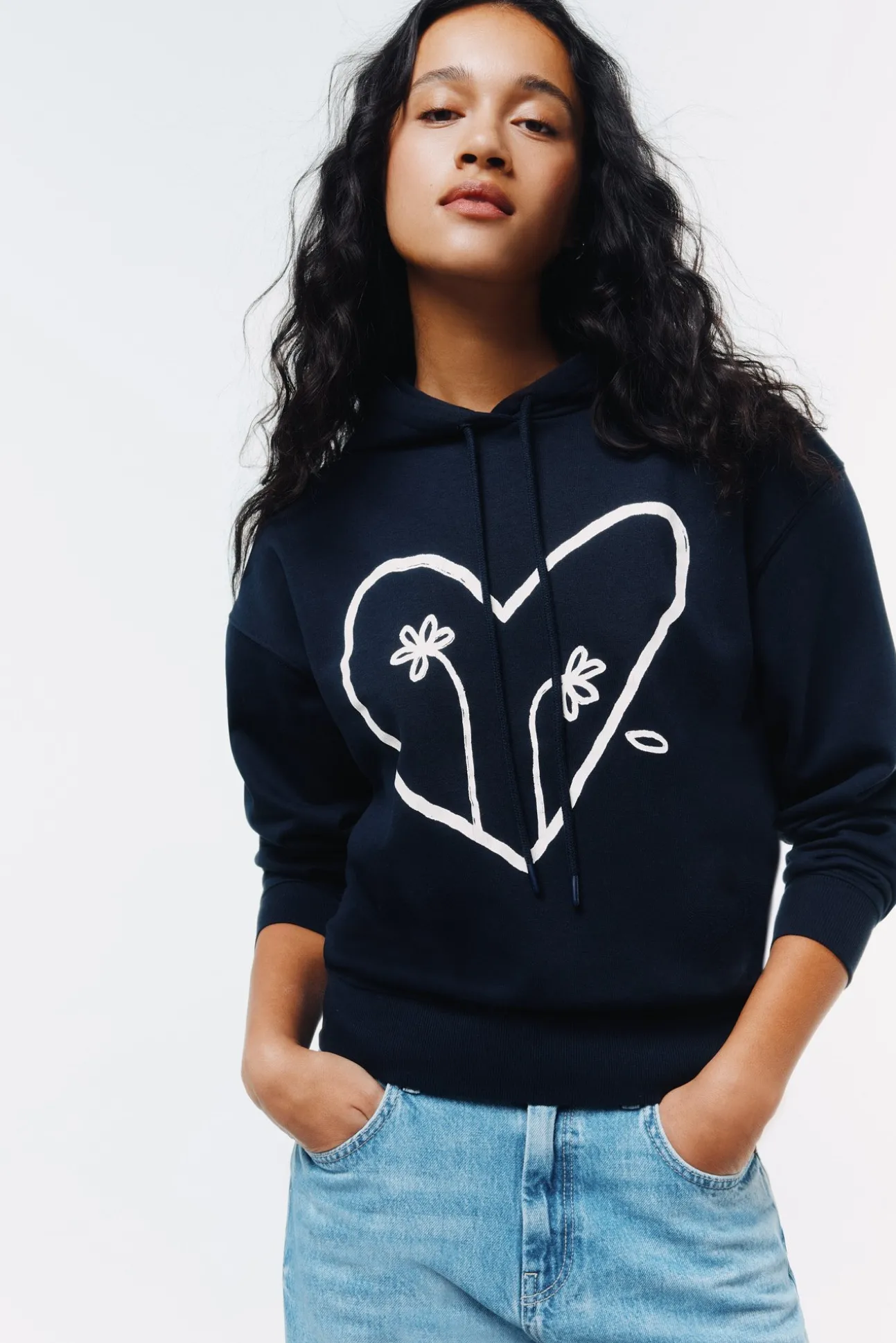 Sweat-shirt à deux fleurs