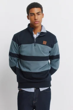Sweat-shirt col camionneur color block