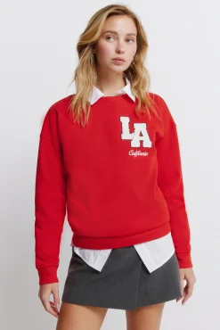 Sweat-shirt "L.A" rouge