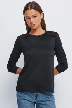 T-shirt à épaules en crochet