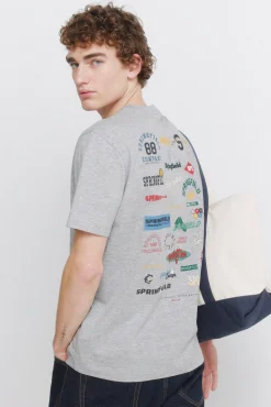 T-shirt à logos chiné