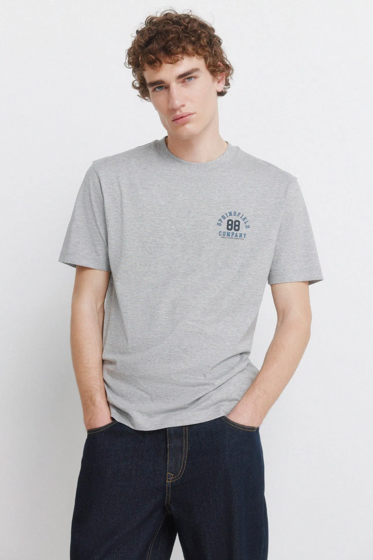 T-shirt à logos chiné