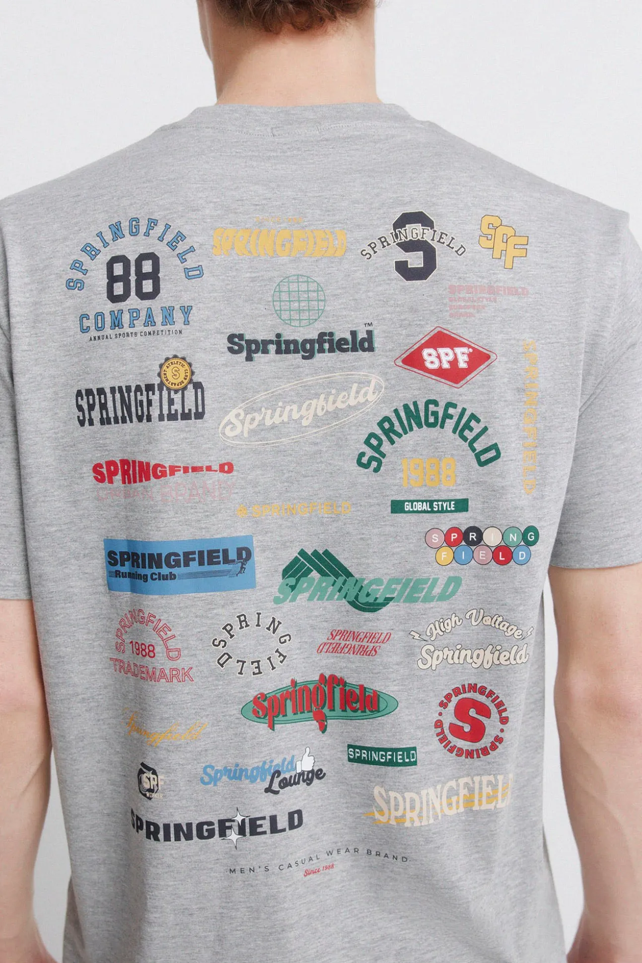 T-shirt à logos chiné