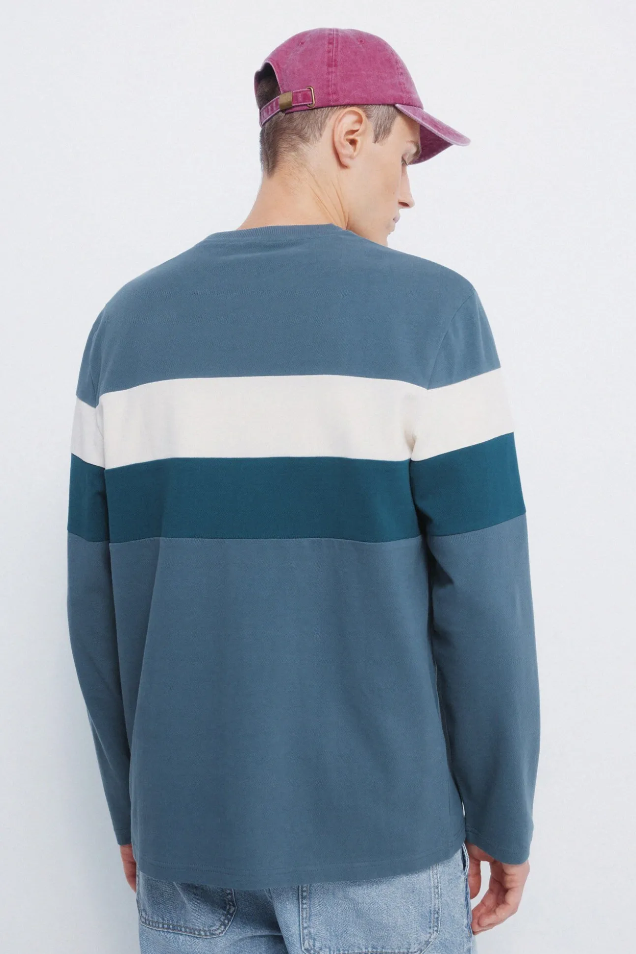 T-shirt à manche longues en piqué découpé