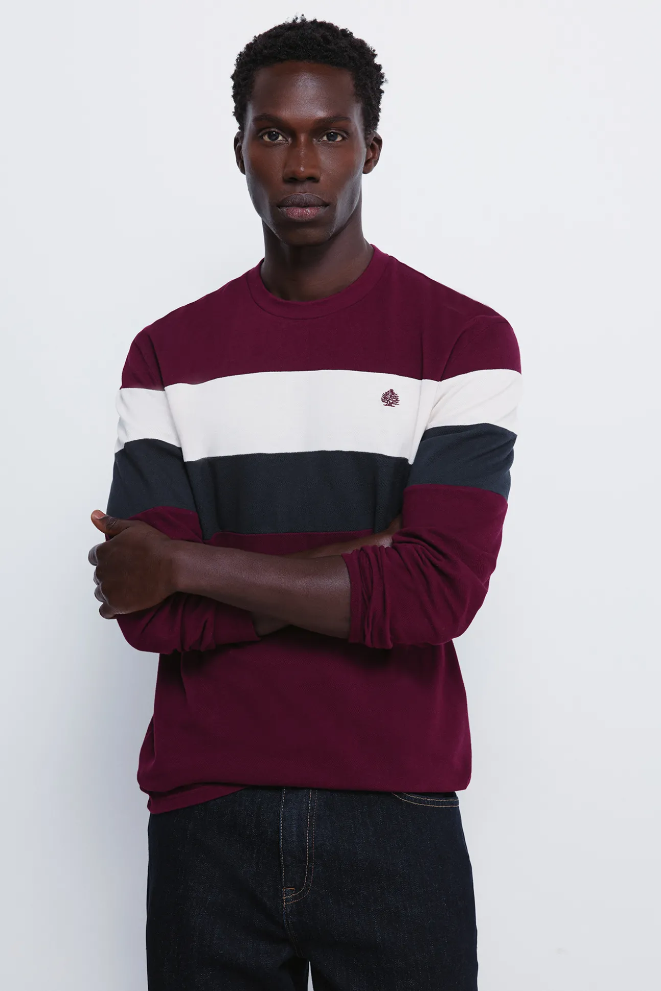T-shirt à manche longues en piqué découpé
