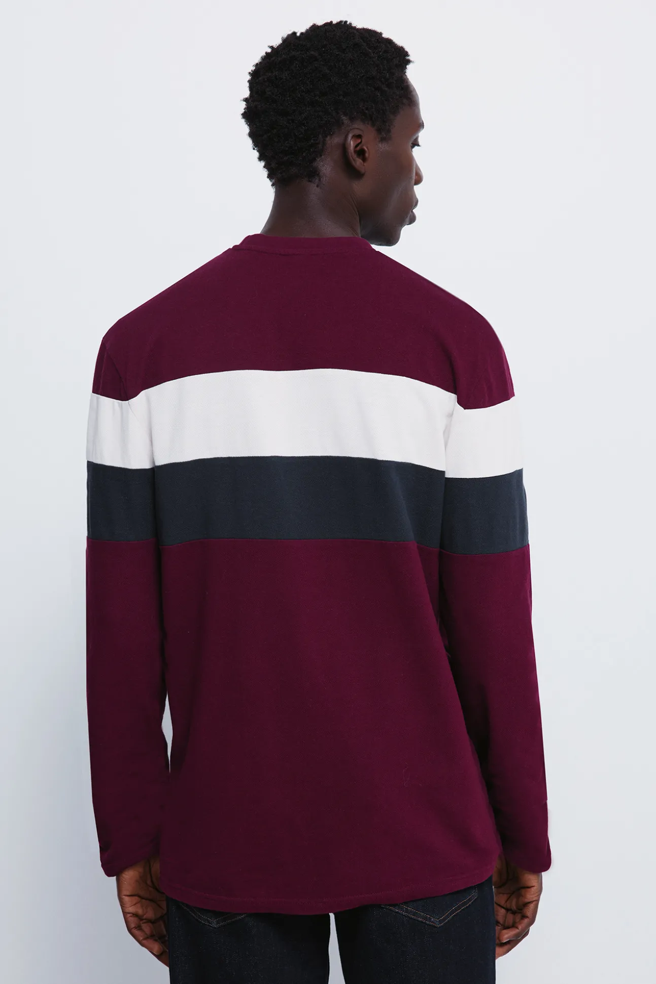 T-shirt à manche longues en piqué découpé