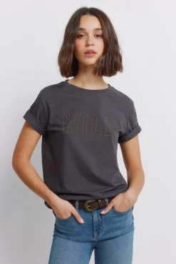 T-shirt à manches courtes à clous en coton