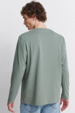 T-shirt à manches longues à double effet chiné