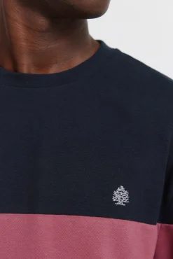 t-shirt &agrave; manches longues en piqu&eacute; &agrave; blocs