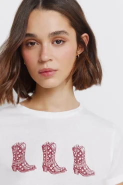 T-shirt &agrave; manches retrouss&eacute;es