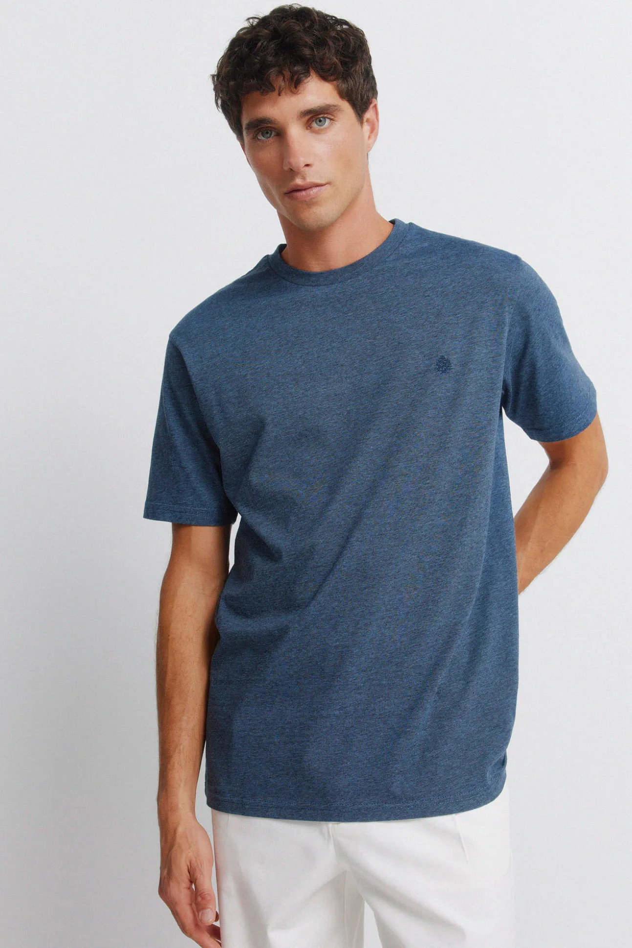 T-shirt basique à micro-rayures