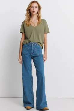 T-shirt basique en coton col en V