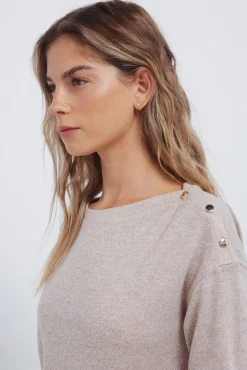 T-shirt boutonn&eacute;e combin&eacute;e aux &eacute;paules