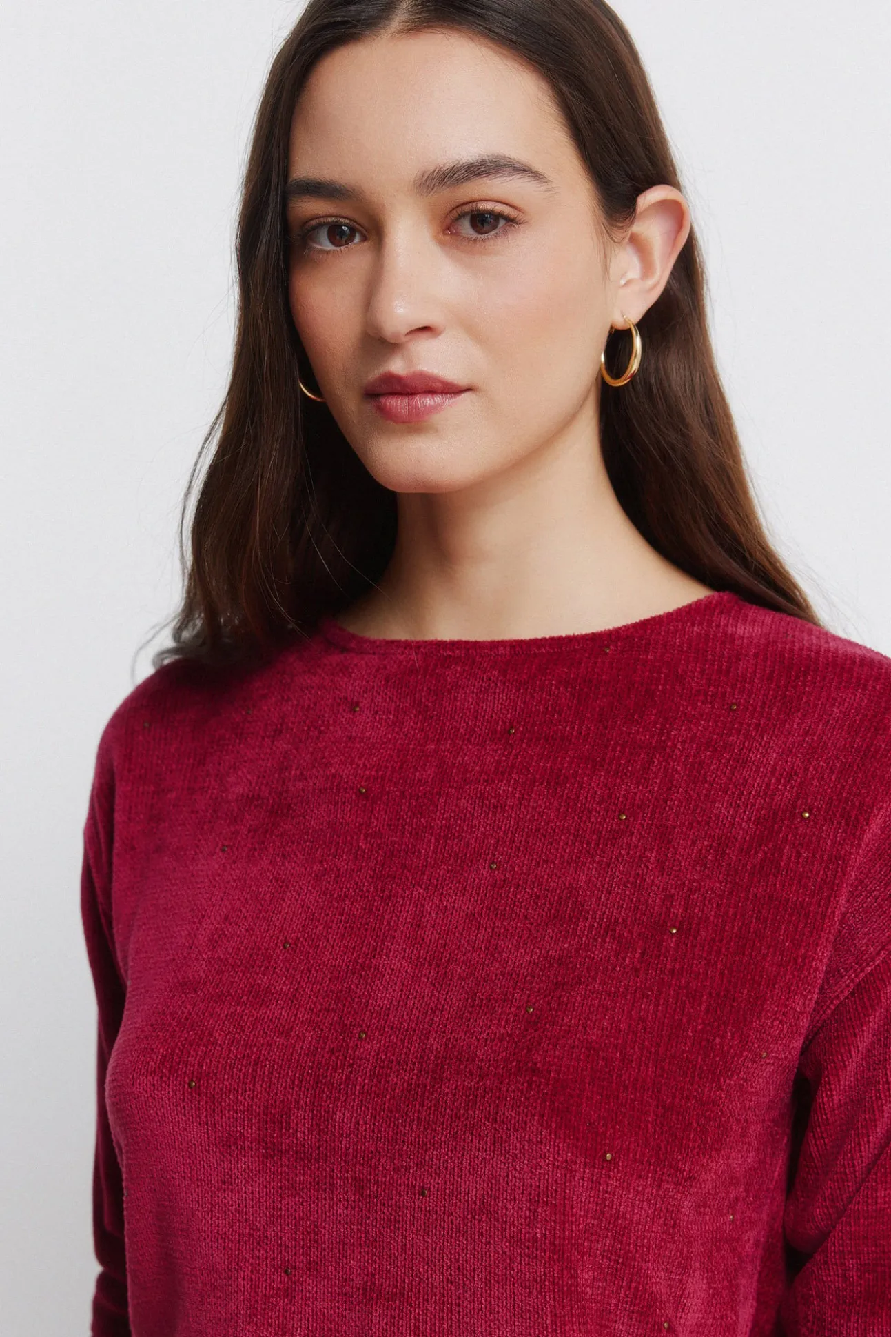 T-shirt clouté en chenille
