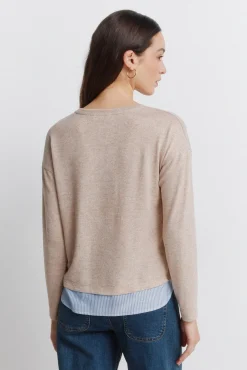 T-shirt combin&eacute;e avec boutons lat&eacute;raux