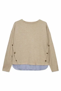 T-shirt combin&eacute;e avec boutons lat&eacute;raux
