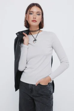 T-shirt décolleté dos en lurex