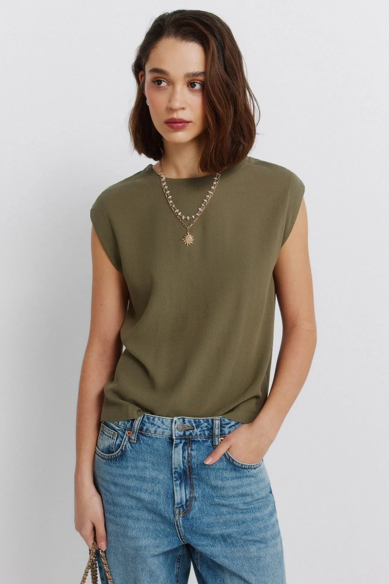 T-shirt droit basique uni