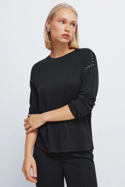 T-shirt en maille découpée en maille