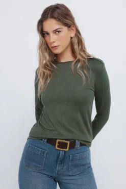 T-shirt en maille découpé avec boucle d'épaule