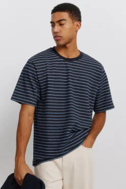 T-shirt en piqu&eacute; &agrave; rayures