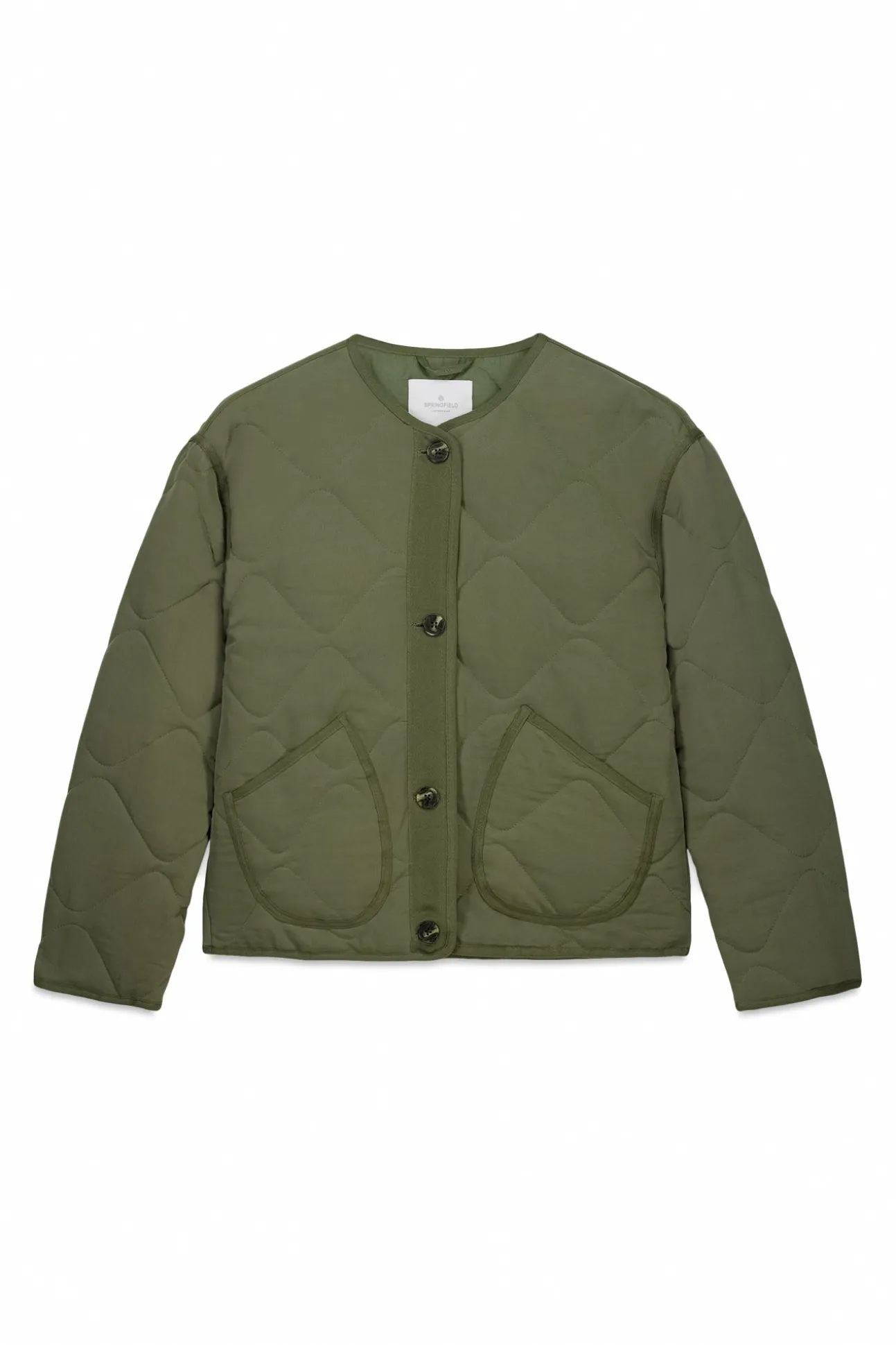 Veste courte matelassée verte