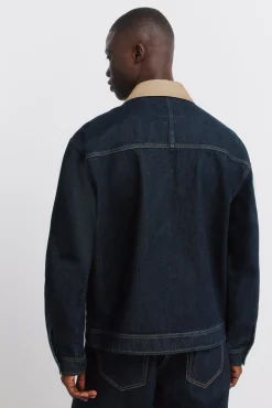 Veste en jean oversize avec col contrast&eacute;